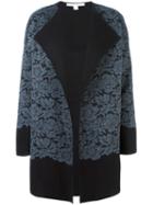 Diane Von Furstenberg Lace Overlay Coat, Women's, Size: Small, Black, Merino/polyester/polyamide/cotton