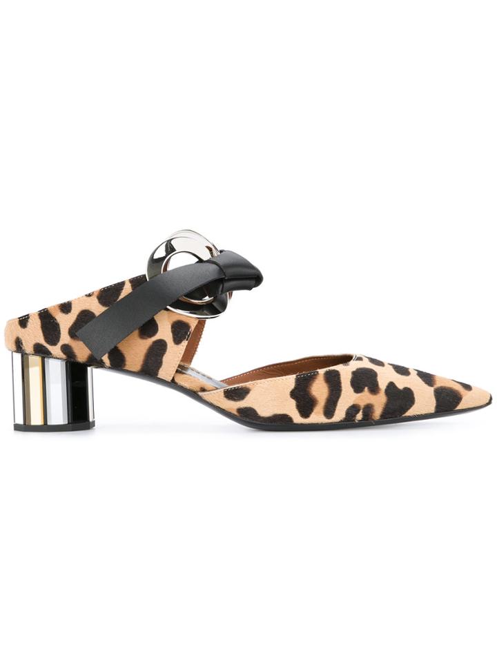 Proenza Schouler Leopard Pointed Mules - Nude & Neutrals