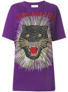 Gucci - Blind For Love Panther T-shirt - Women - Cotton - Xs, Pink/purple, Cotton