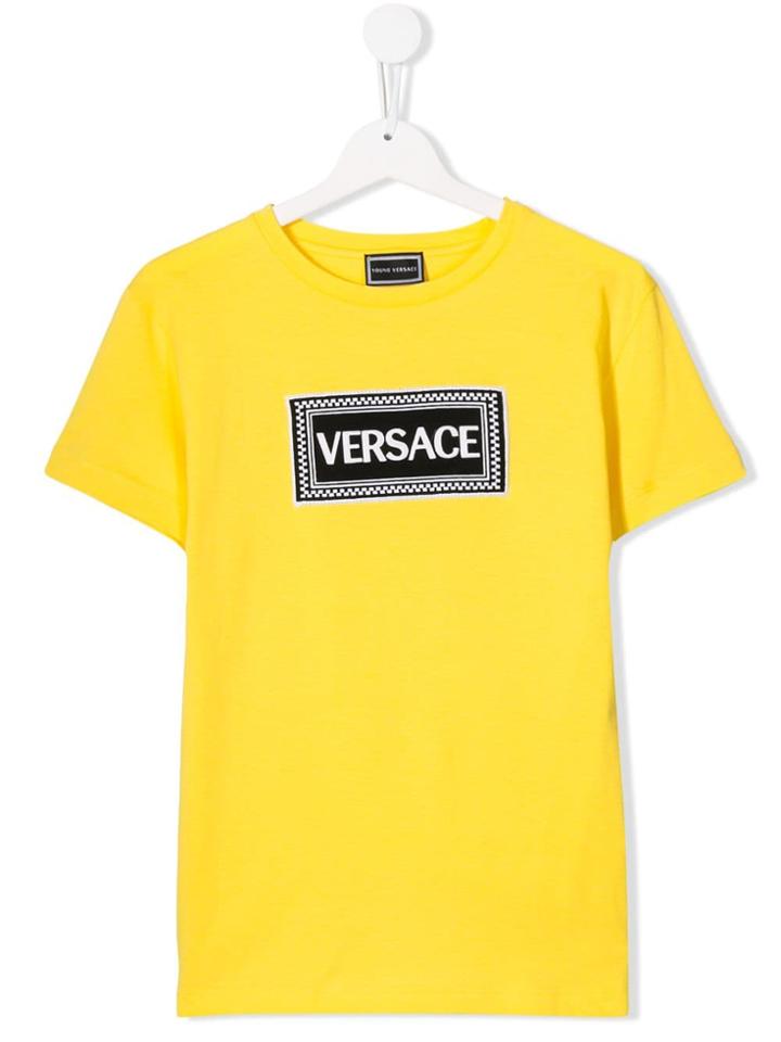 Young Versace Teen Logo Patch T-shirt - Yellow