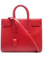 Saint Laurent Small Sac De Jour Leather Tote Bag, Women's, Red