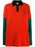 Loewe Knitted Colourblock Polo Shirt - Green
