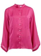 Maison Rabih Kayrouz Band Collar Shirt, Women's, Size: 36, Pink/purple, Polyester