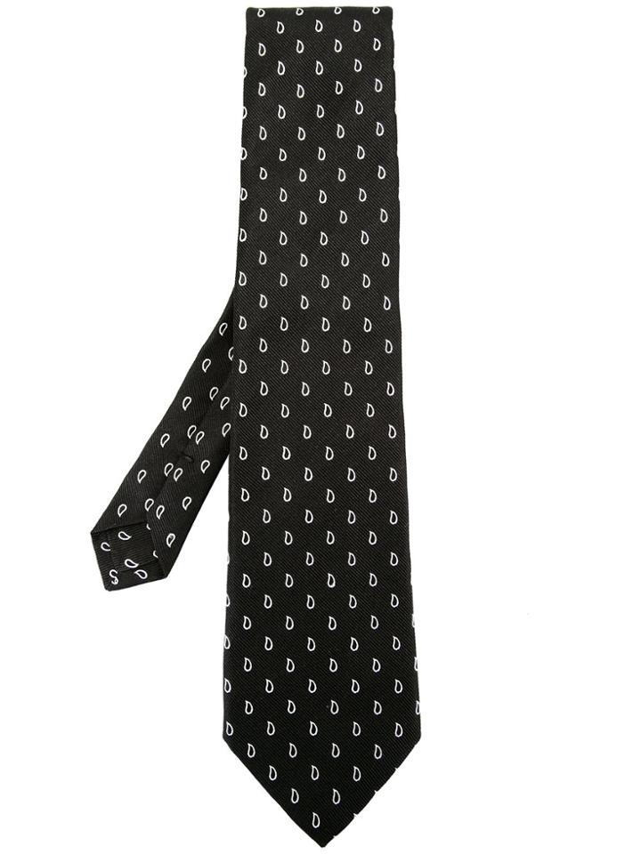 Etro Tear Drop Pattern Tie - Black