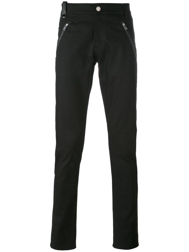 Alexander Mcqueen Leather Patch Pocket Jeans - Black
