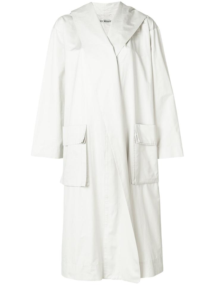 Issey Miyake Vintage Hooded Trench Coat - White