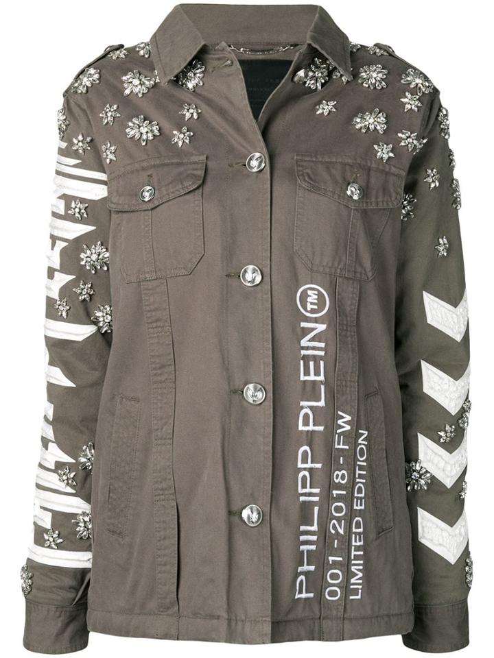 Philipp Plein Embellished Logo Shirt - Green