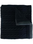 Moncler Cable Knit Scarf, Adult Unisex, Blue, Virgin Wool
