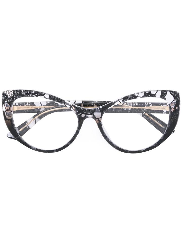 Dolce & Gabbana Eyewear Lace Cat-eye Glasses - Black
