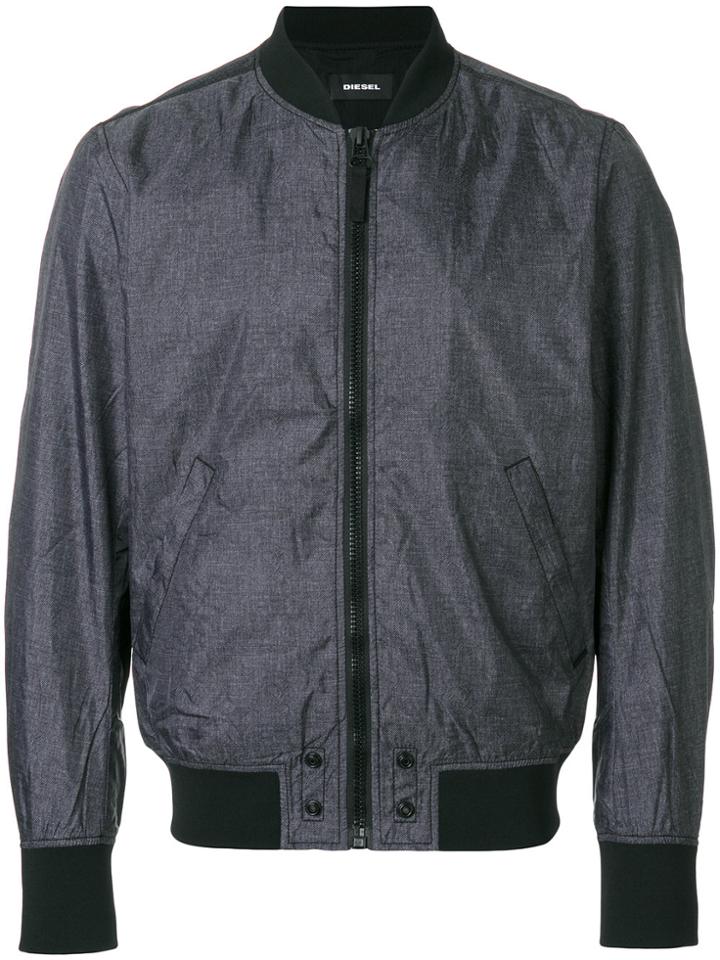 Diesel Zip Up Bomber Jacket - Grey