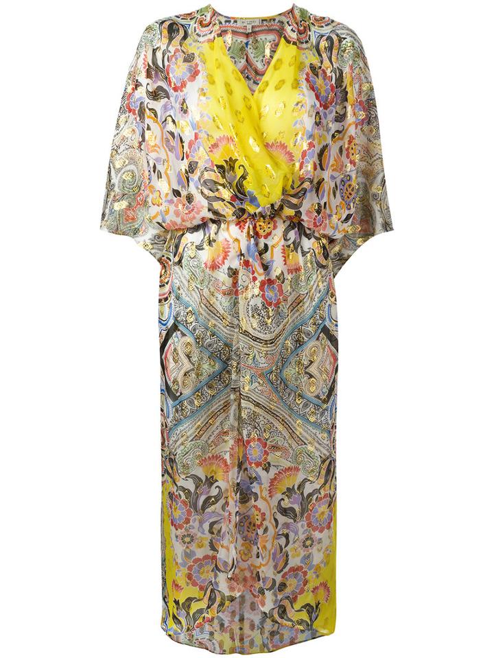 Etro - Wrap Beach Dress - Women - Silk/metallic (grey) Fibre - M, Women's, Silk/metallic Fibre