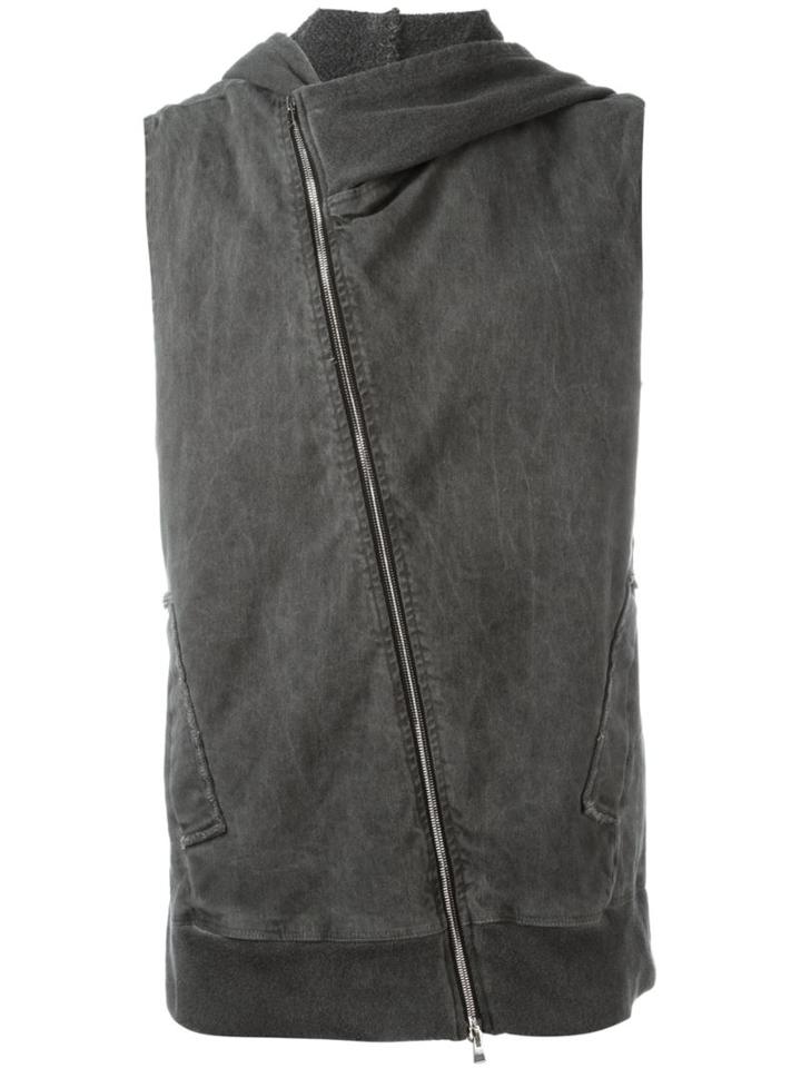 Lost & Found Rooms Sleeveless Zipped Hoodie, Men's, Size: Small, Black, Cotton/spandex/elastane