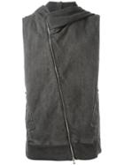 Lost & Found Rooms Sleeveless Zipped Hoodie, Men's, Size: Small, Black, Cotton/spandex/elastane