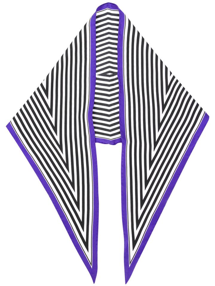 Haider Ackermann - Printed Stripe Scarf - Women - Silk - One Size, Black, Silk