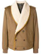 Dolce & Gabbana Wrap-front Shearling Jacket - Nude & Neutrals