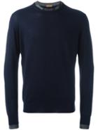 Etro Crew Neck Sweater, Men's, Size: Small, Blue, Wool
