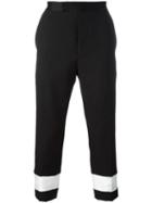 Haider Ackermann Contrast Stripe Cropped Trousers, Men's, Size: 46, Black, Cotton/rayon/virgin Wool/rayon