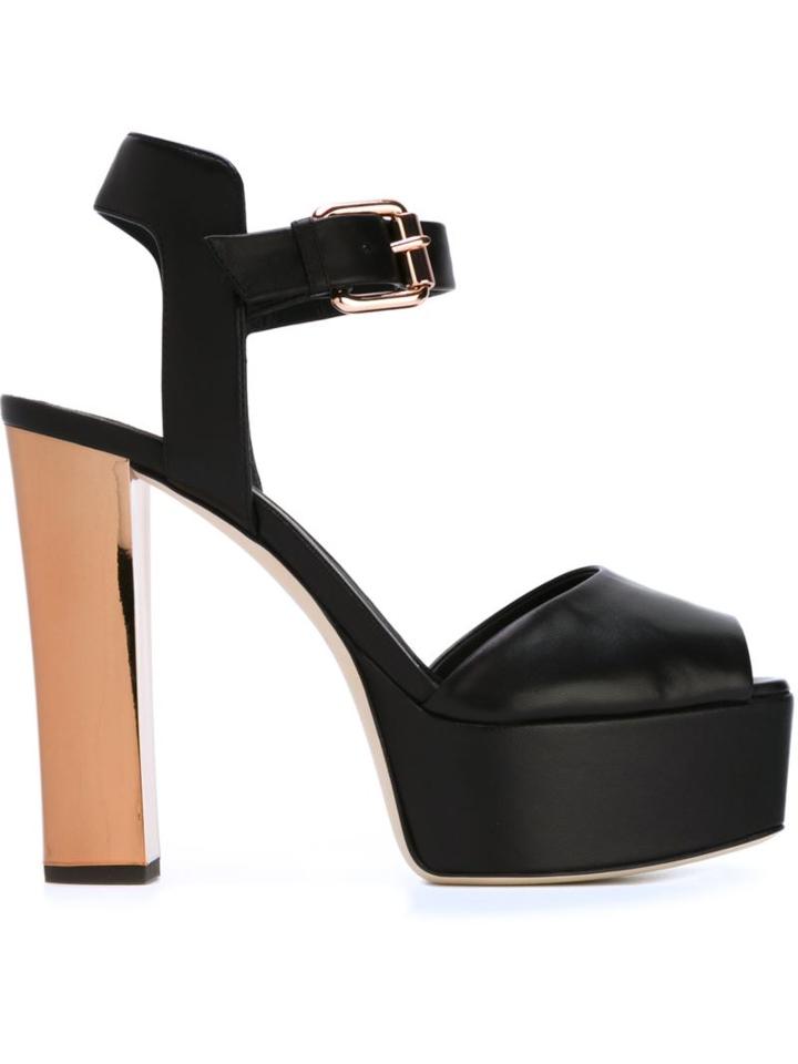 Giuseppe Zanotti Design Lavinia Platform Sandals, Women's, Size: 37, Black, Leather