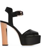 Giuseppe Zanotti Design Lavinia Platform Sandals, Women's, Size: 37, Black, Leather