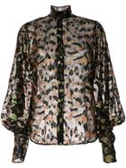 Petar Petrov Bowie Sheer Jacquard Blouse - Black