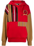 Hilfiger Collection Striped Patchwork Hoody - Red