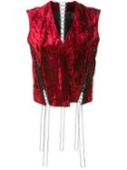 Haider Ackermann Laced Seam Waistcoat, Women's, Size: 38, Red, Acetate/cupro