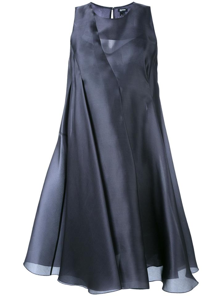 Jil Sander Navy Flared Swing Dress - Blue