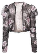 Anna Sui Rose Embroidered Lace Jacket - Black
