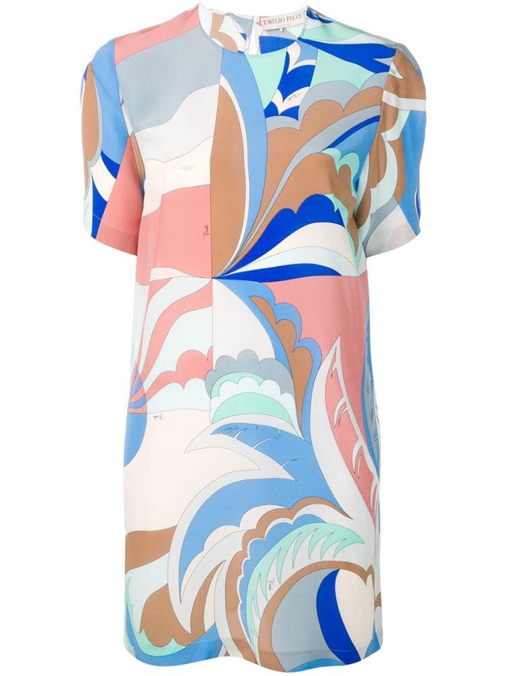 Emilio Pucci Acapulco Print Silk Dress - Blue