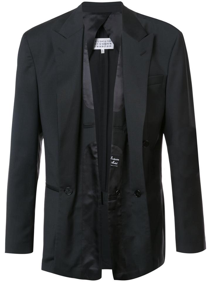 Maison Margiela Layered Front Suit Jacket - Black