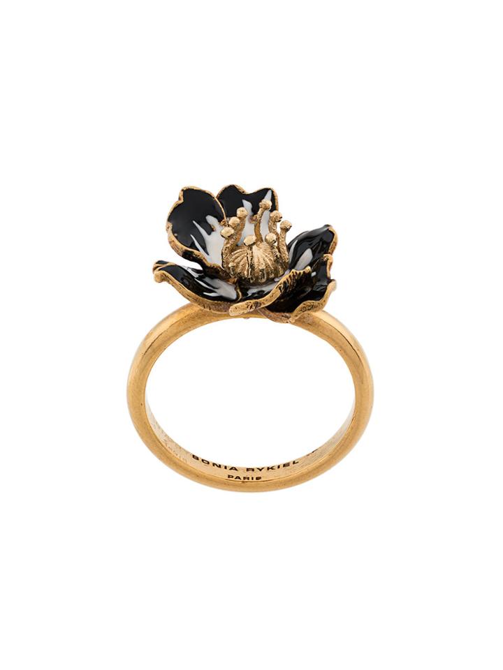 Sonia Rykiel Enamelled Poppy Ring - Metallic