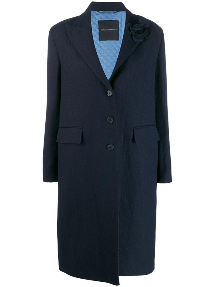 Ermanno Scervino Textured Single-breasted Coat - Blue