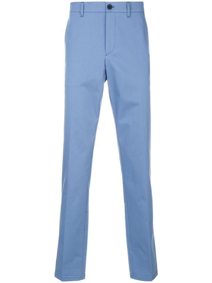 Prada Cuffed Straight Leg Chinos - Blue
