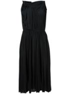 Stefano Mortari Ruched Detail Dress, Women's, Size: 40, Black, Spandex/elastane/viscose/wool