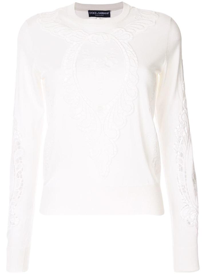 Dolce & Gabbana Embroidered Detail Jumper - White