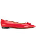 Salvatore Ferragamo Ornament Bow Ballerina Shoes - Red