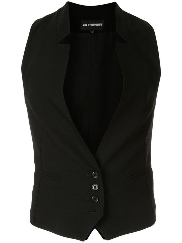 Ann Demeulemeester Colour Block Waistcoat - Black