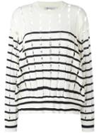 Alexander Wang Cut-out Striped Jumper, Women's, Size: Medium, White, Cotton