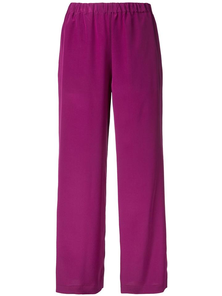 Aspesi - Wide Leg Trousers - Women - Silk - 42, Pink/purple, Silk