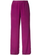Aspesi - Wide Leg Trousers - Women - Silk - 42, Pink/purple, Silk
