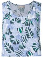 Maison Kitsuné 'ana' Hibiscus Wrap Around Top - Blue