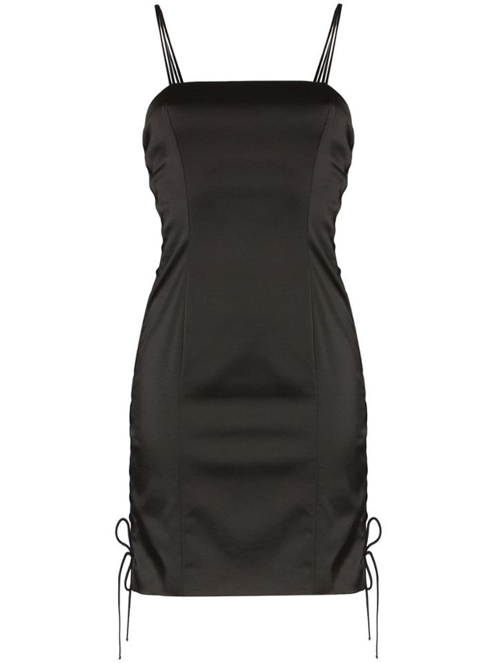 Unravel Project Fitted Lace-up Mini Dress - Black