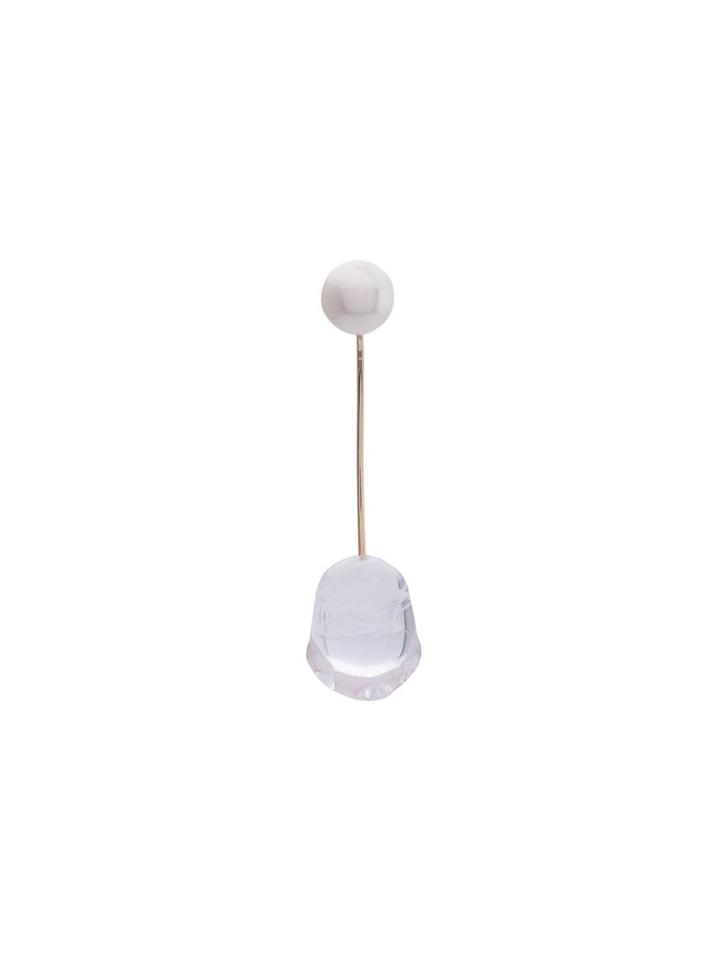 Sophie Bille Brahe 14kt Yellow Gold Elipse Verre Earring - White