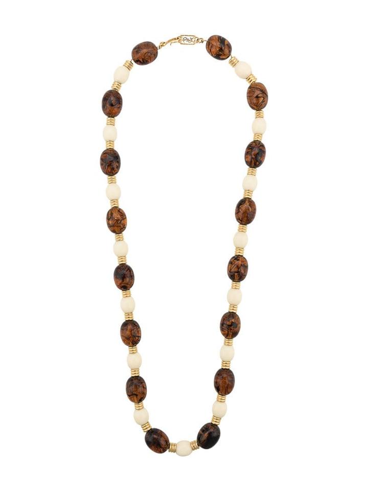 Yves Saint Laurent Pre-owned 1970s Beaded Necklace - Brown