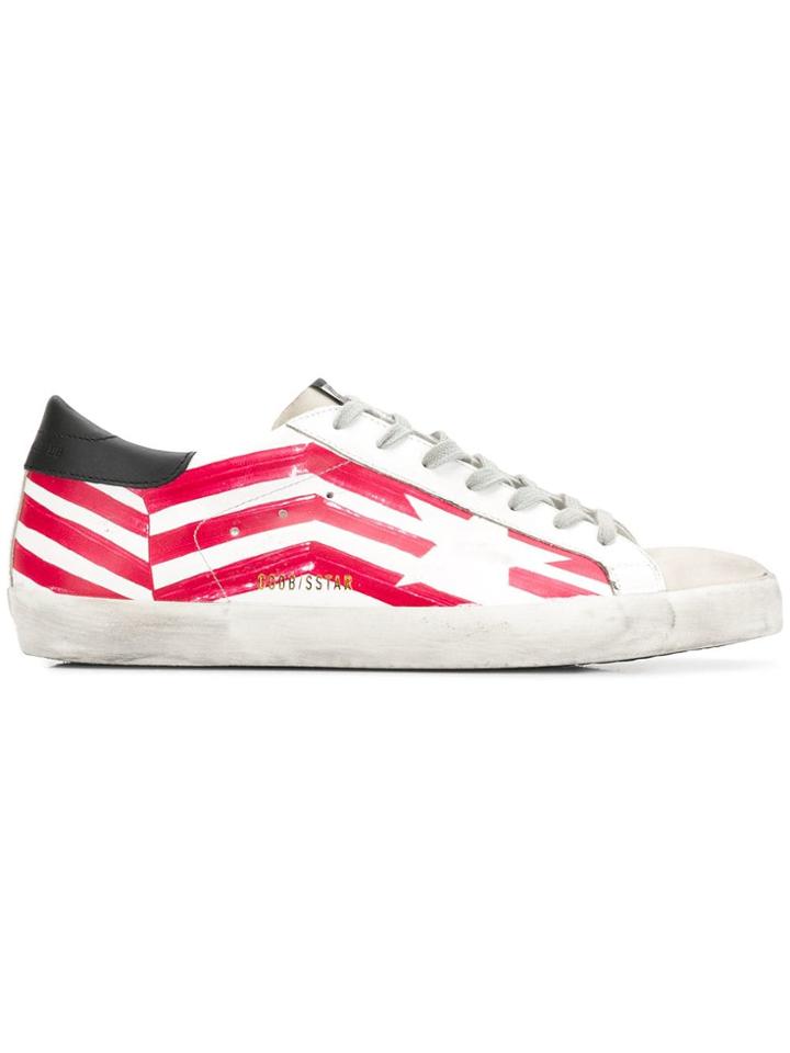 Golden Goose Deluxe Brand Flag Print Sneakers - White