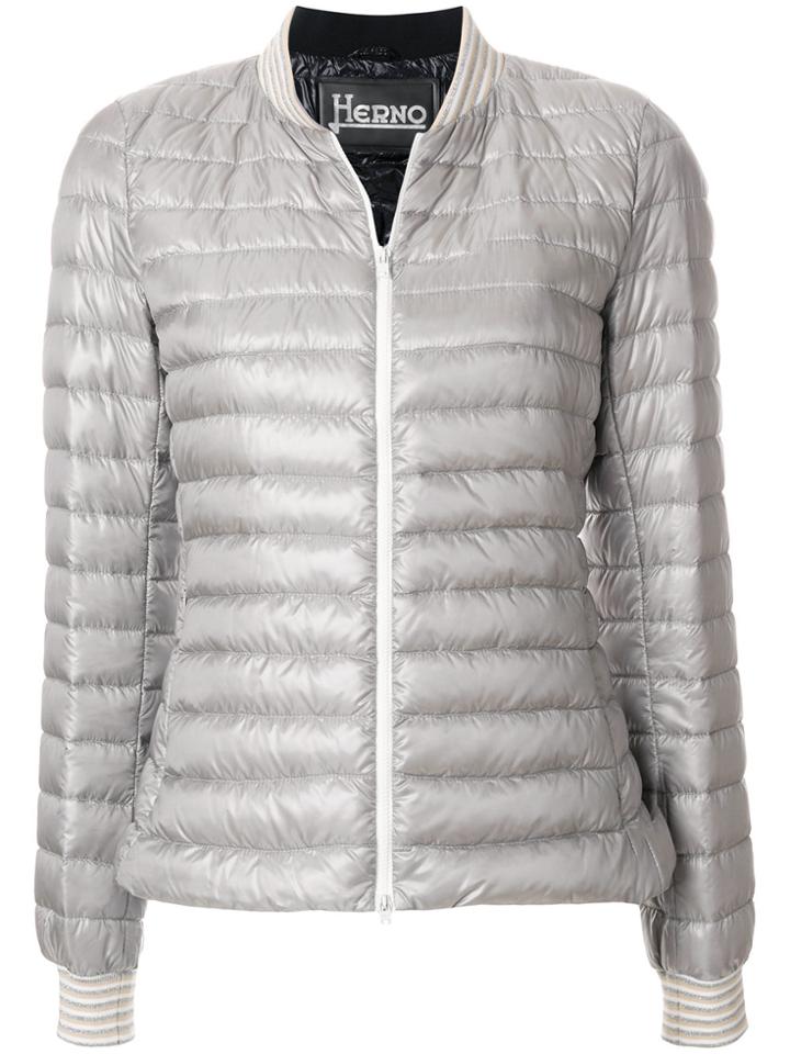Herno Biker-style Bomber Jacket - Grey