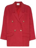 Magda Butrym Bayamon Double-breasted Linen Blazer - Red
