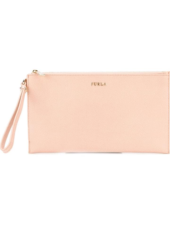 Furla 'babylon' Large Clutch, Women's, Nude/neutrals