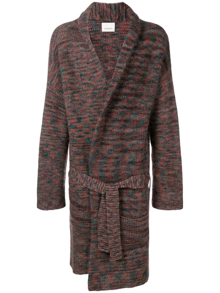 Laneus Knit Midi Coat - Brown