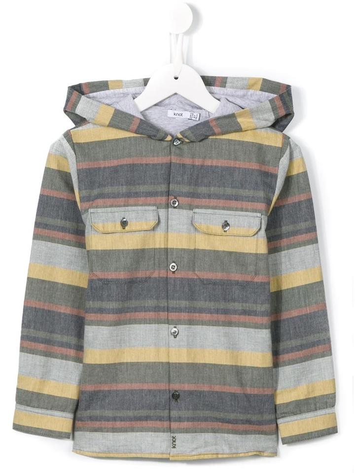 Knot Polka Stripes Shirt, Boy's, Size: 6 Yrs, Grey